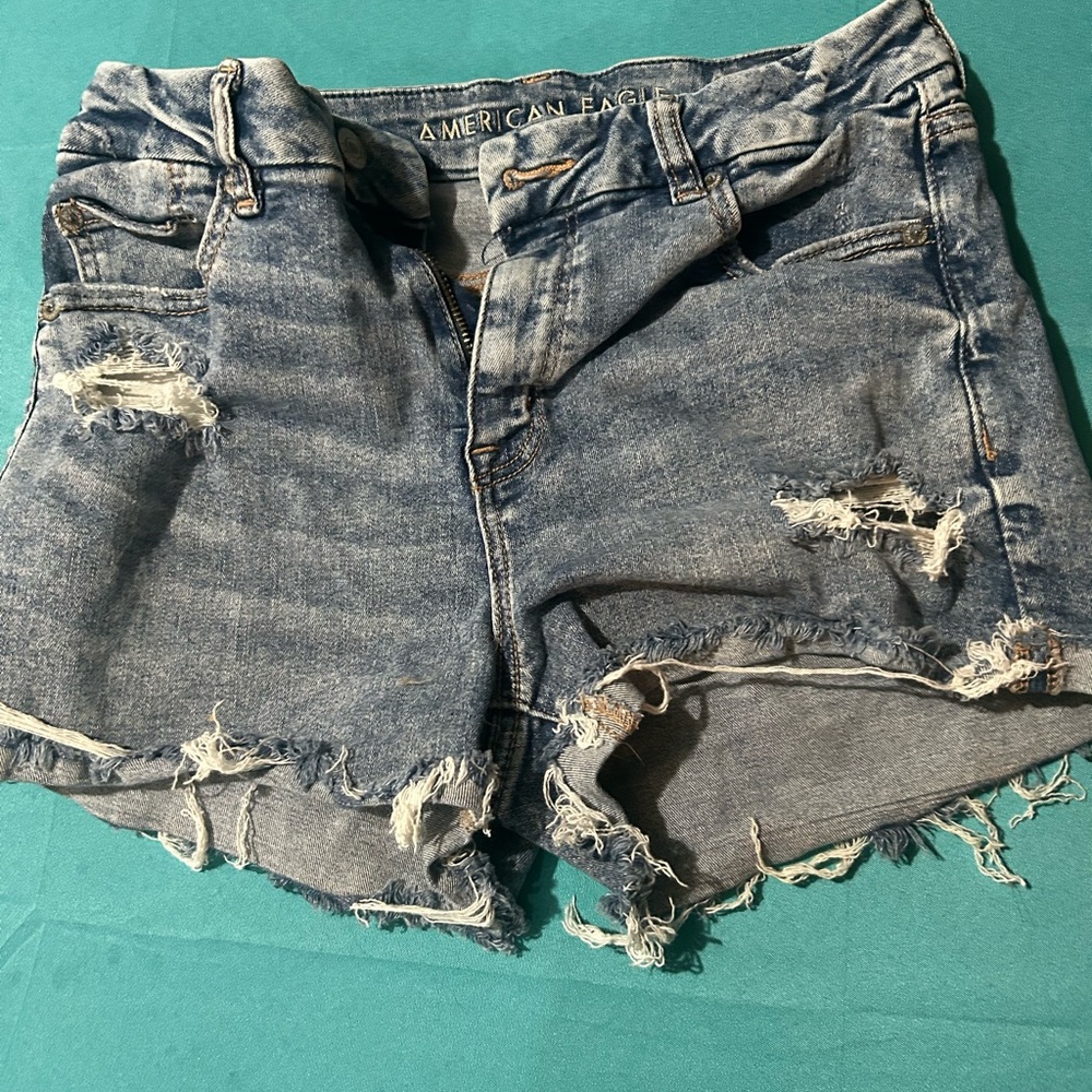 American Eagle Outfitters Ripped Blue Jean Shorts